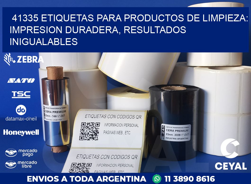 41335 ETIQUETAS PARA PRODUCTOS DE LIMPIEZA: IMPRESION DURADERA, RESULTADOS INIGUALABLES