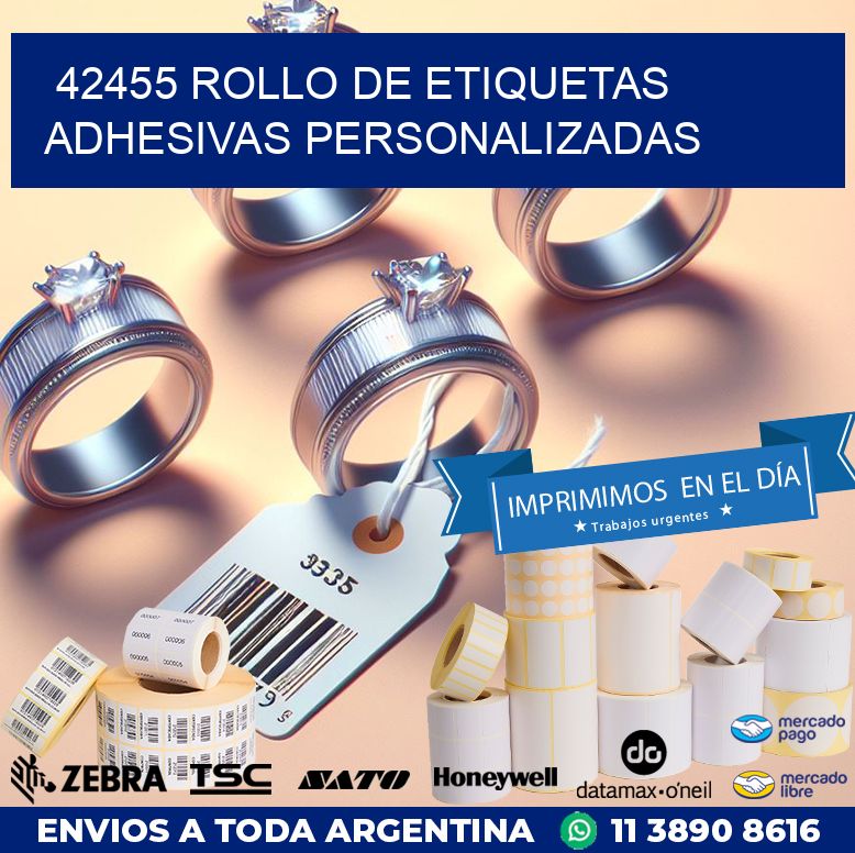 42455 ROLLO DE ETIQUETAS ADHESIVAS PERSONALIZADAS