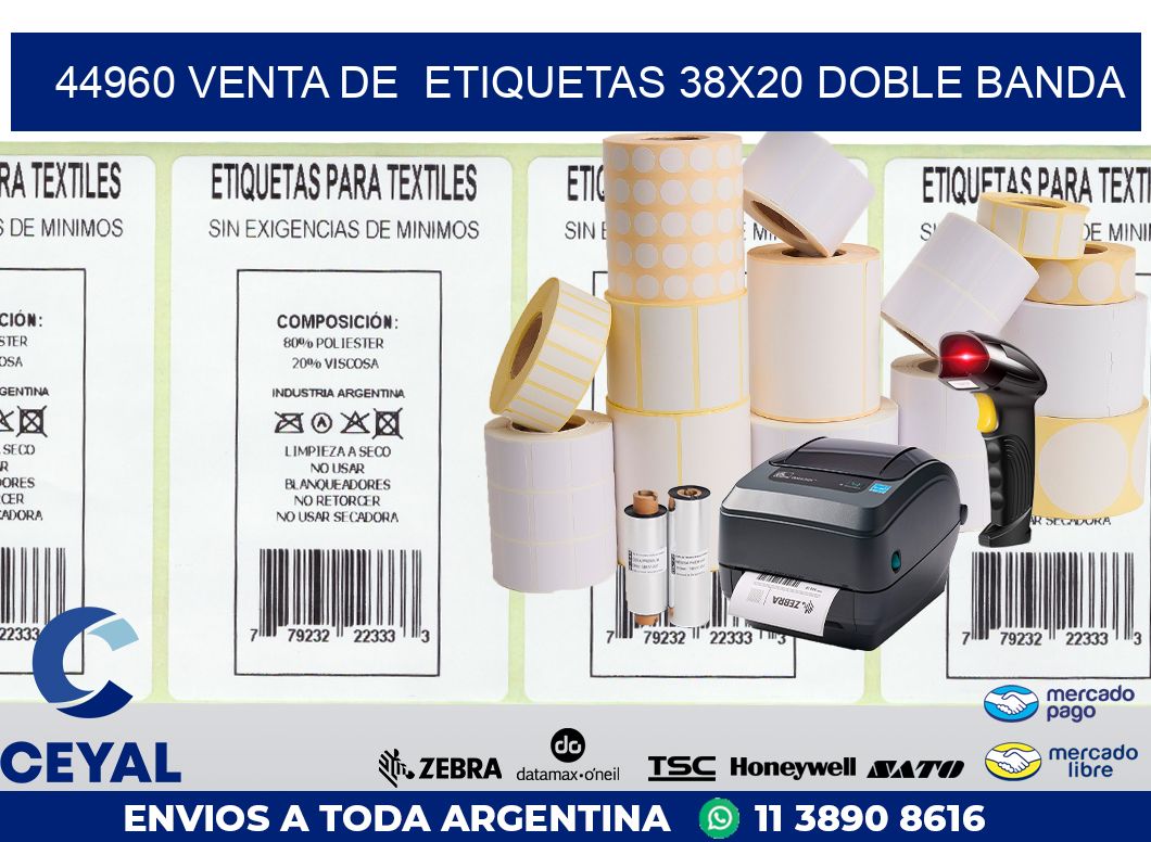44960 VENTA DE  ETIQUETAS 38X20 DOBLE BANDA
