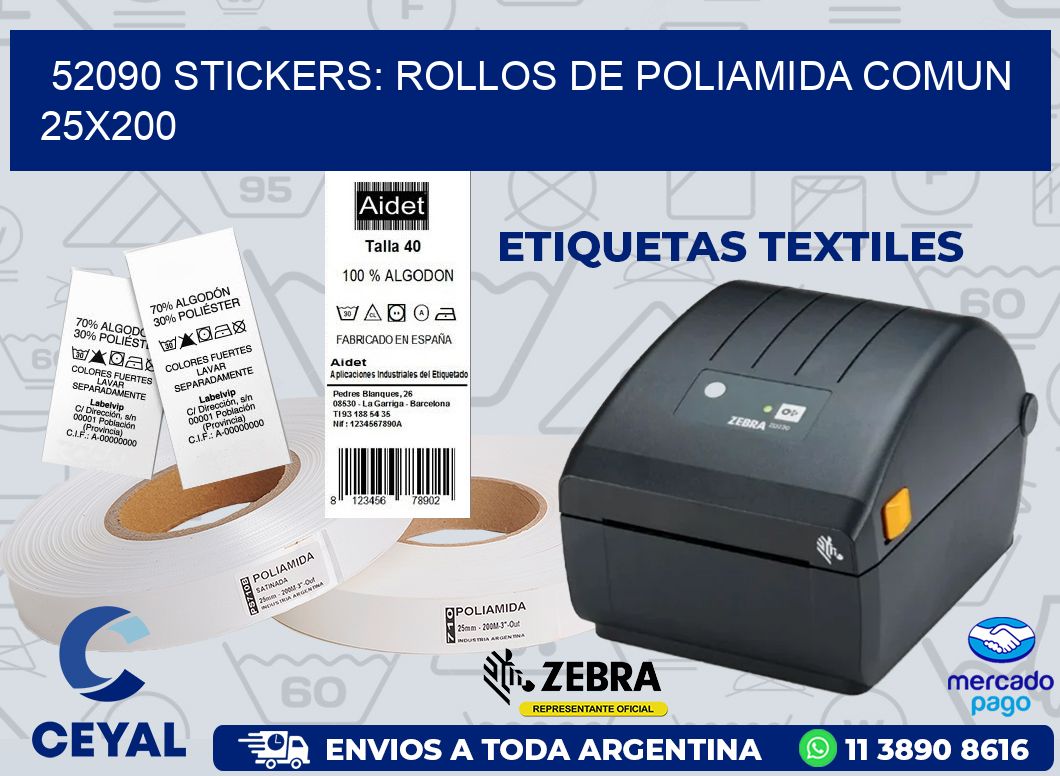 52090 STICKERS: ROLLOS DE POLIAMIDA COMUN 25X200