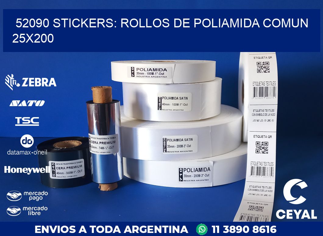 52090 STICKERS: ROLLOS DE POLIAMIDA COMUN 25X200
