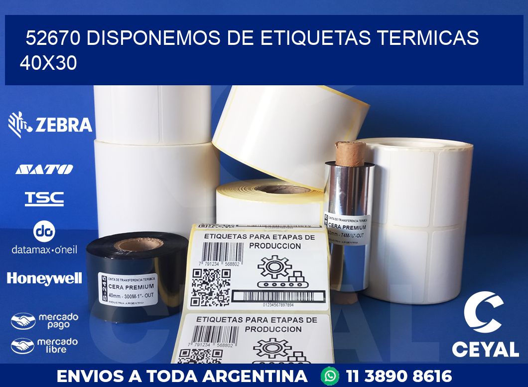 52670 DISPONEMOS DE ETIQUETAS TERMICAS 40X30