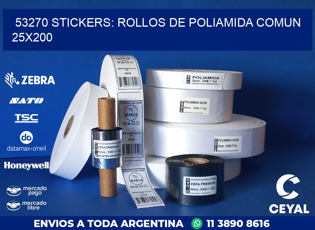 53270 STICKERS: ROLLOS DE POLIAMIDA COMUN 25X200