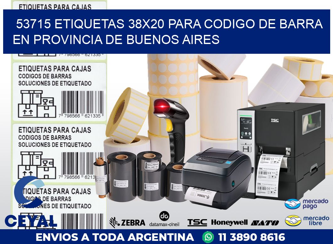 53715 ETIQUETAS 38X20 PARA CODIGO DE BARRA EN PROVINCIA DE BUENOS AIRES
