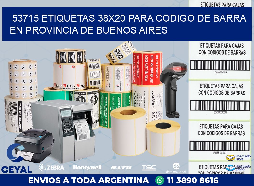 53715 ETIQUETAS 38X20 PARA CODIGO DE BARRA EN PROVINCIA DE BUENOS AIRES