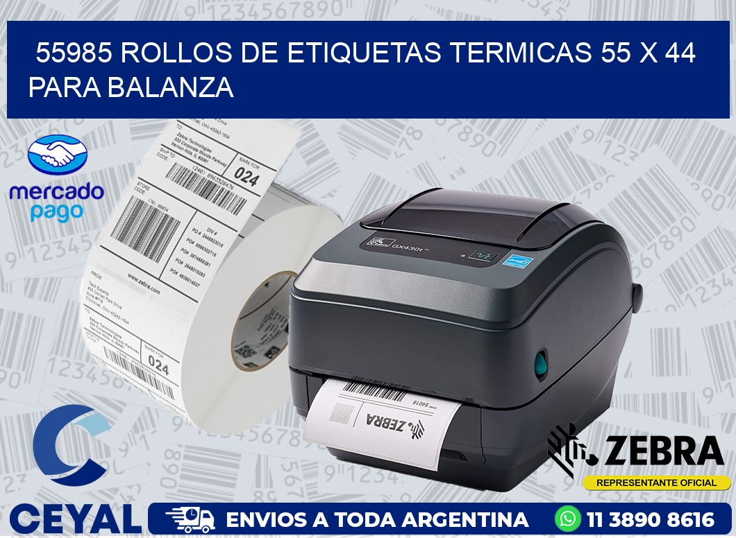 55985 ROLLOS DE ETIQUETAS TERMICAS 55 X 44 PARA BALANZA