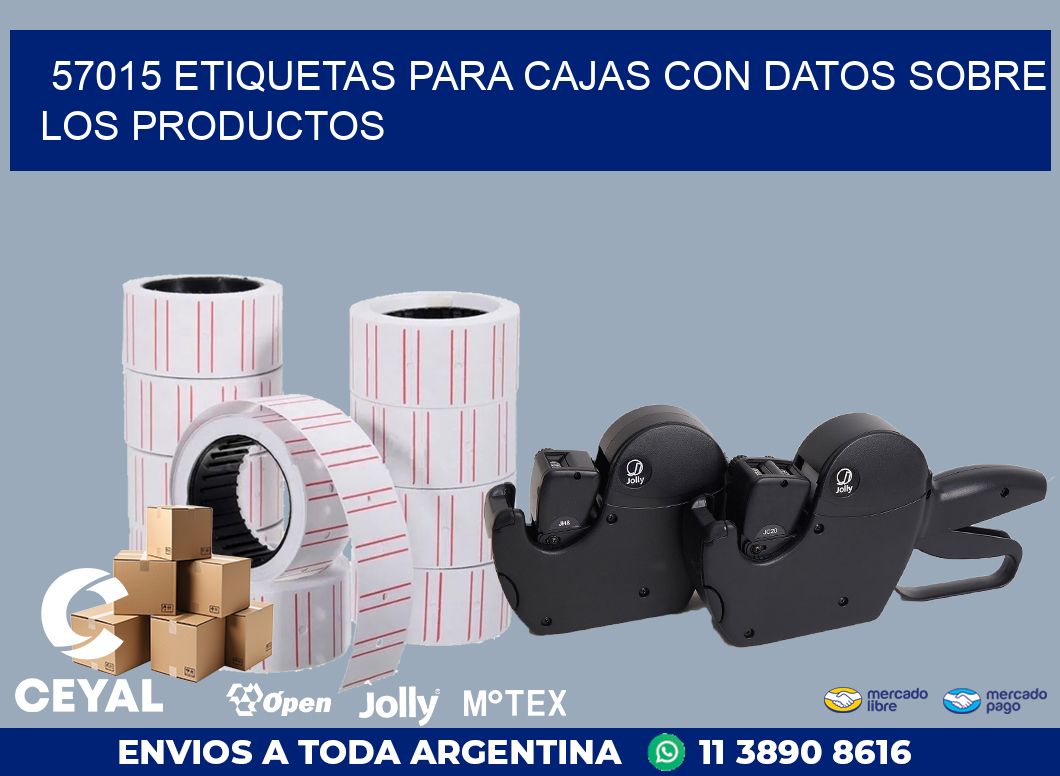 57015 ETIQUETAS PARA CAJAS CON DATOS SOBRE LOS PRODUCTOS