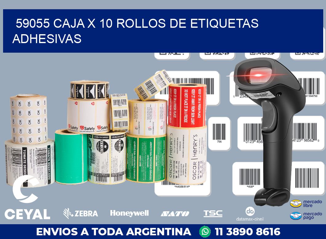 59055 CAJA X 10 ROLLOS DE ETIQUETAS ADHESIVAS