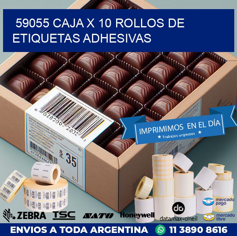 59055 CAJA X 10 ROLLOS DE ETIQUETAS ADHESIVAS
