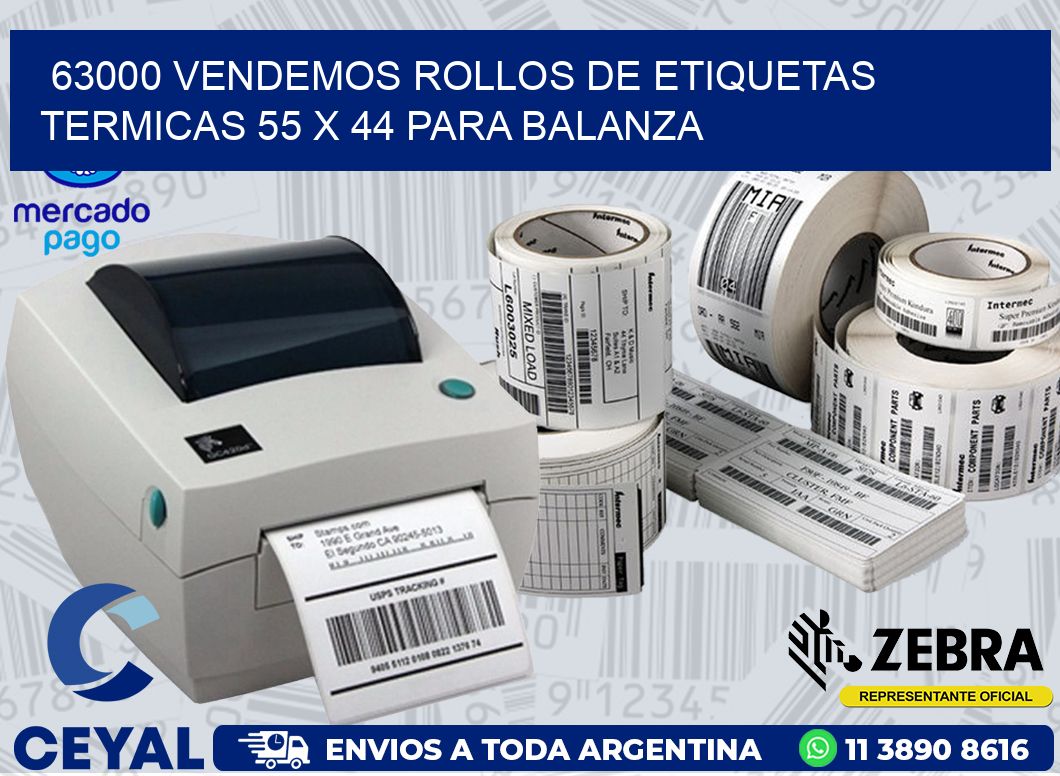 63000 VENDEMOS ROLLOS DE ETIQUETAS TERMICAS 55 X 44 PARA BALANZA