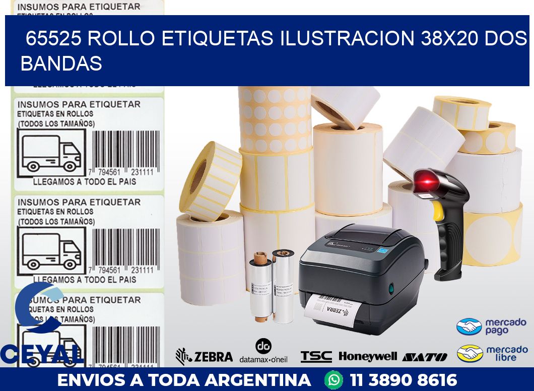65525 ROLLO ETIQUETAS ILUSTRACION 38X20 DOS BANDAS