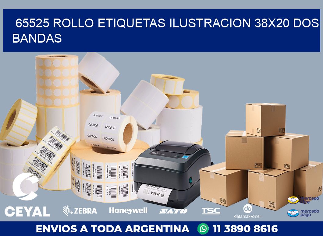 65525 ROLLO ETIQUETAS ILUSTRACION 38X20 DOS BANDAS