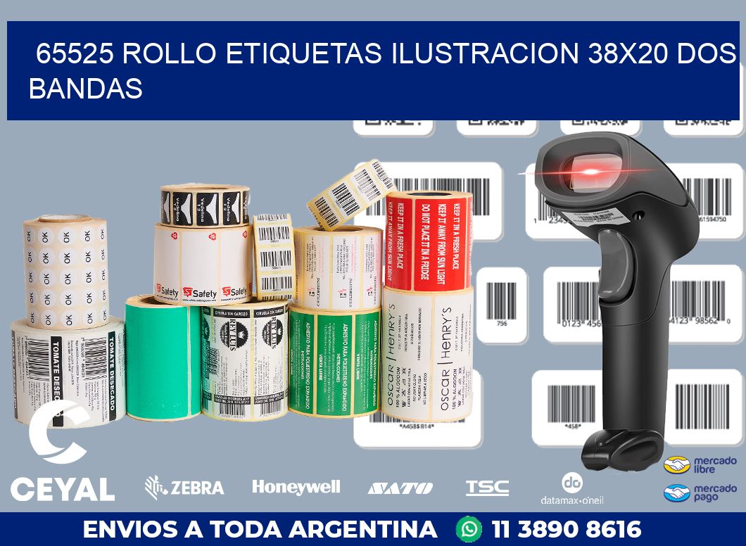 65525 ROLLO ETIQUETAS ILUSTRACION 38X20 DOS BANDAS