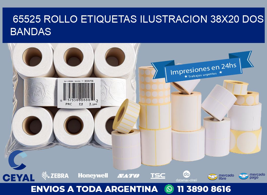 65525 ROLLO ETIQUETAS ILUSTRACION 38X20 DOS BANDAS