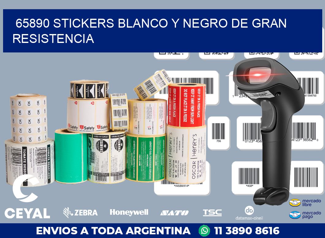 65890 STICKERS BLANCO Y NEGRO DE GRAN RESISTENCIA