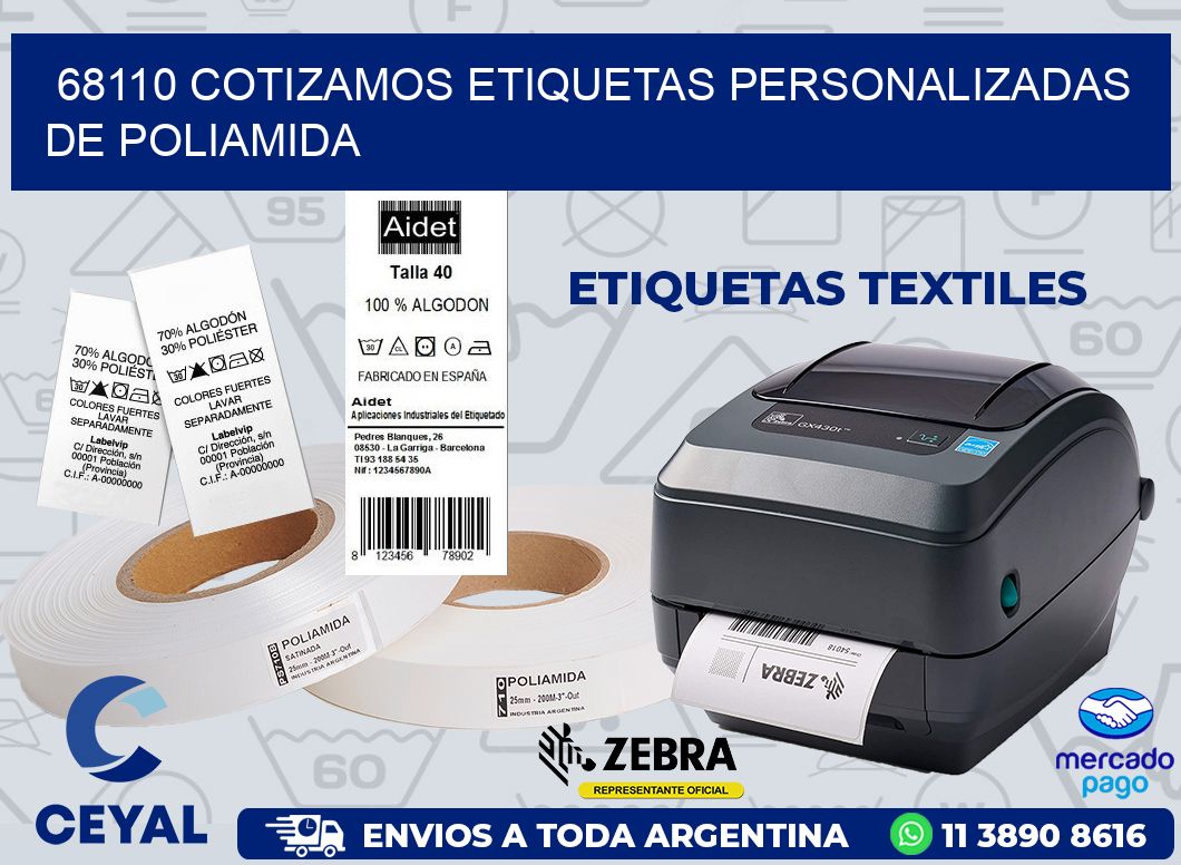 68110 COTIZAMOS ETIQUETAS PERSONALIZADAS DE POLIAMIDA