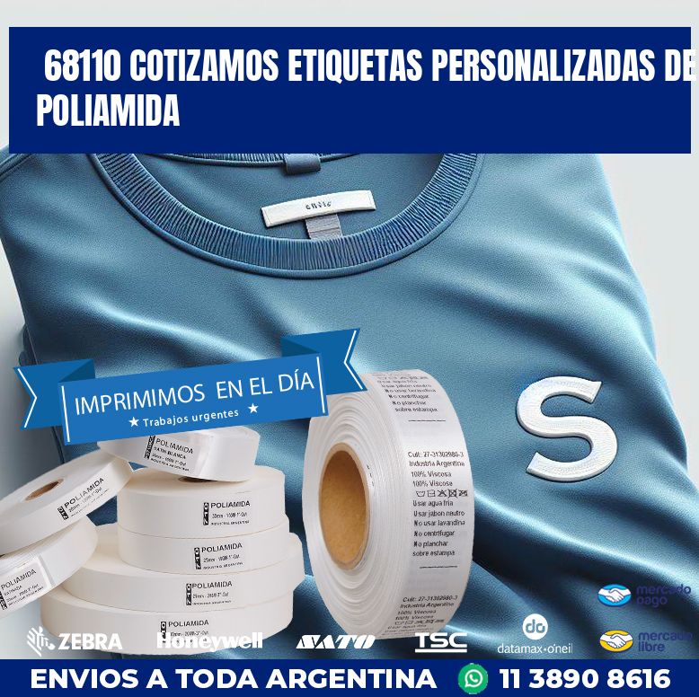68110 COTIZAMOS ETIQUETAS PERSONALIZADAS DE POLIAMIDA