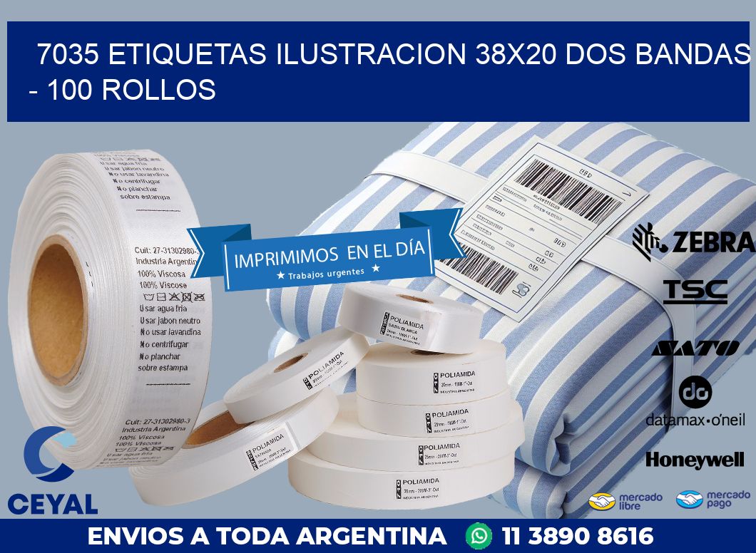 7035 ETIQUETAS ILUSTRACION 38X20 DOS BANDAS – 100 ROLLOS