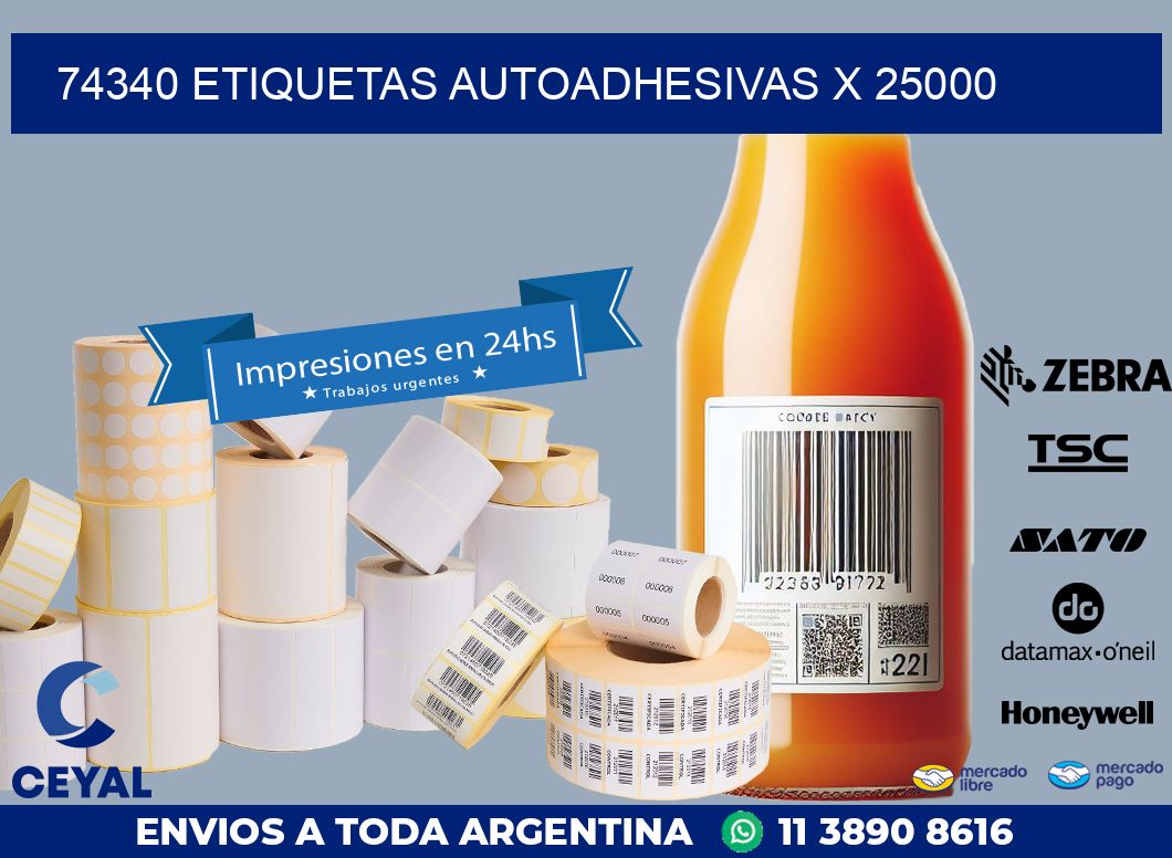 74340 ETIQUETAS AUTOADHESIVAS X 25000