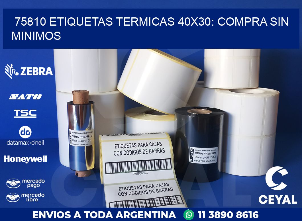 75810 ETIQUETAS TERMICAS 40X30: COMPRA SIN MINIMOS