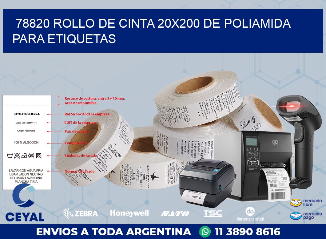 78820 ROLLO DE CINTA 20X200 DE POLIAMIDA PARA ETIQUETAS