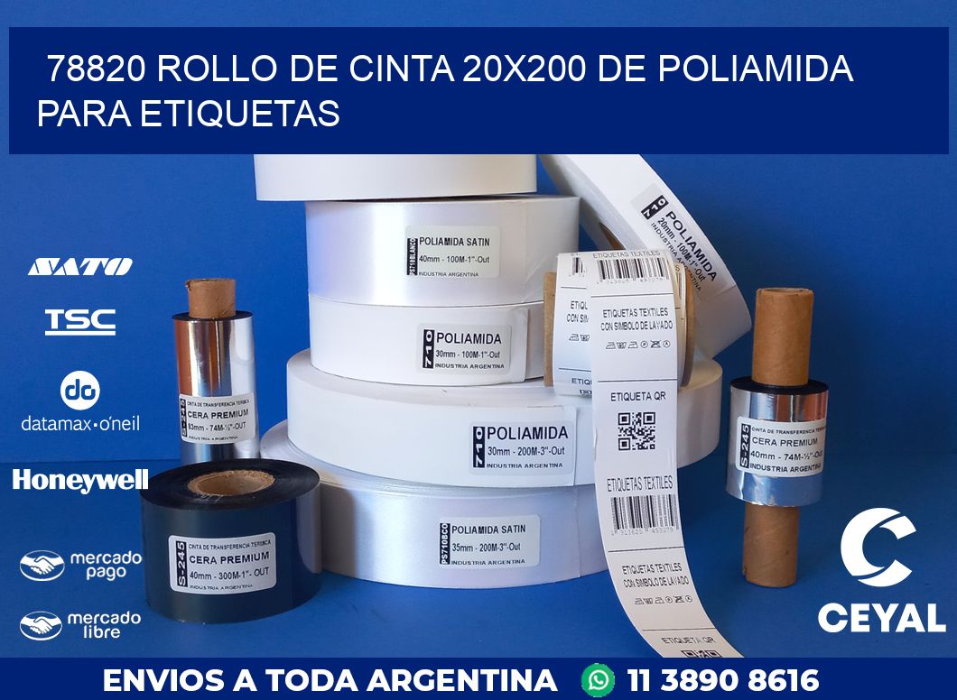 78820 ROLLO DE CINTA 20X200 DE POLIAMIDA PARA ETIQUETAS