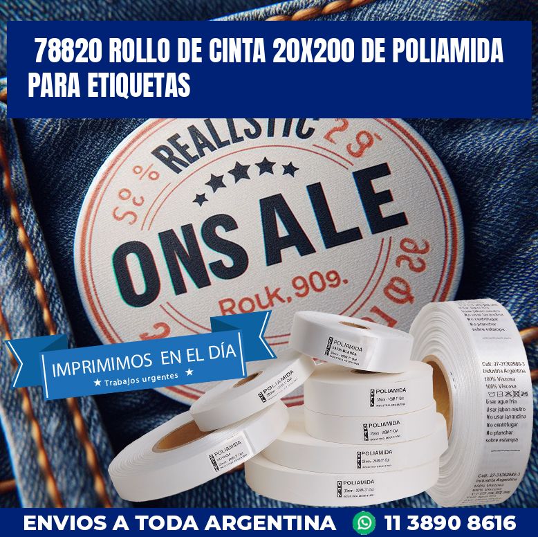 78820 ROLLO DE CINTA 20X200 DE POLIAMIDA PARA ETIQUETAS