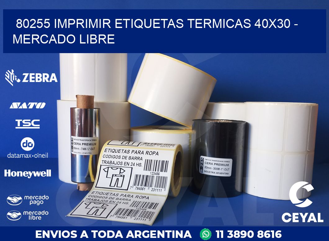 80255 IMPRIMIR ETIQUETAS TERMICAS 40X30 - MERCADO LIBRE