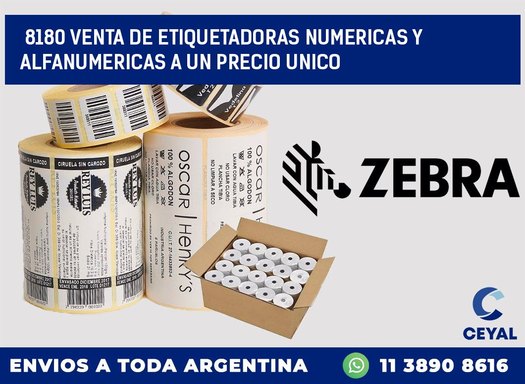8180 VENTA DE ETIQUETADORAS NUMERICAS Y ALFANUMERICAS A UN PRECIO UNICO