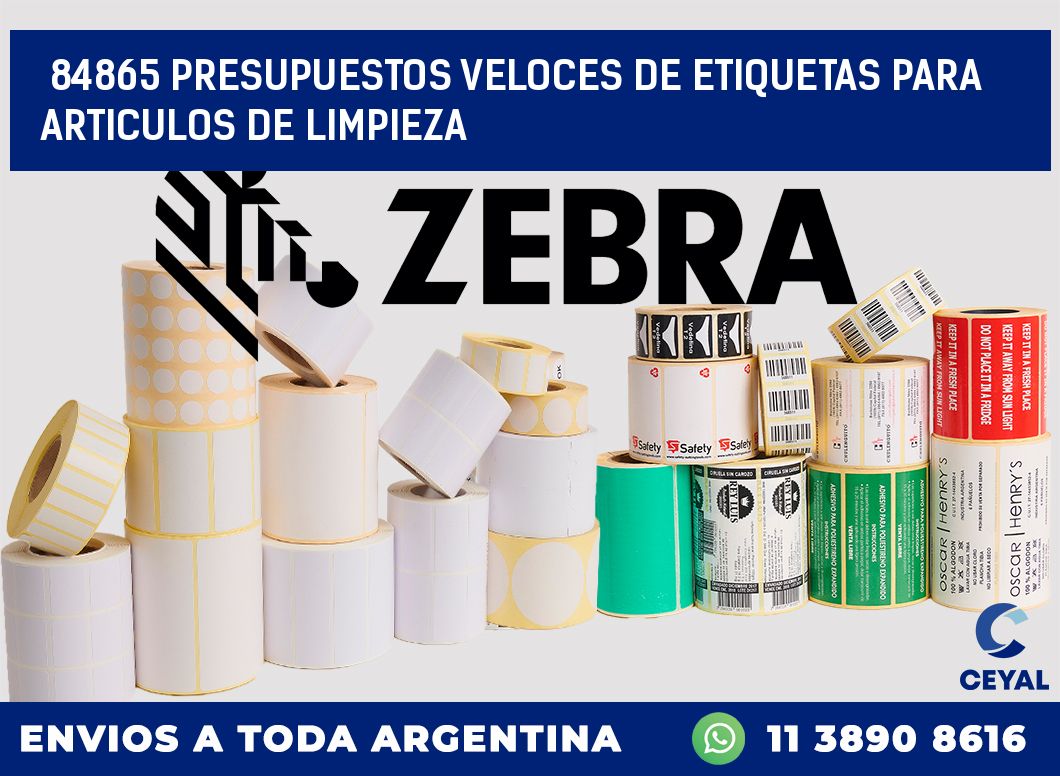 84865 PRESUPUESTOS VELOCES DE ETIQUETAS PARA ARTICULOS DE LIMPIEZA