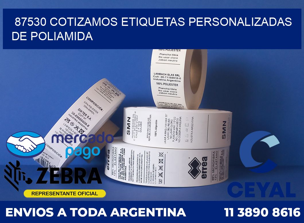 87530 COTIZAMOS ETIQUETAS PERSONALIZADAS DE POLIAMIDA