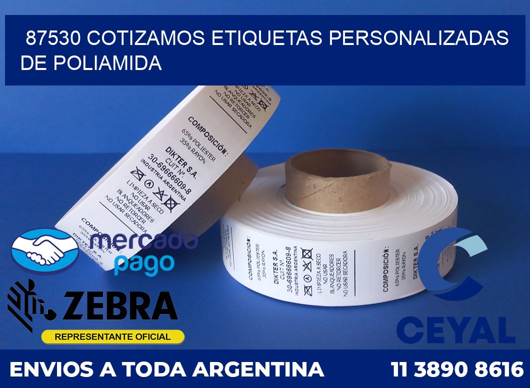 87530 COTIZAMOS ETIQUETAS PERSONALIZADAS DE POLIAMIDA