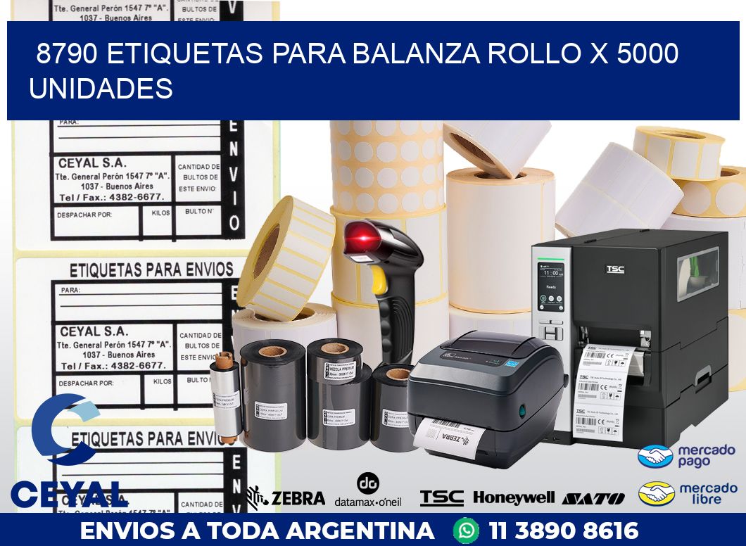 8790 ETIQUETAS PARA BALANZA ROLLO X 5000 UNIDADES
