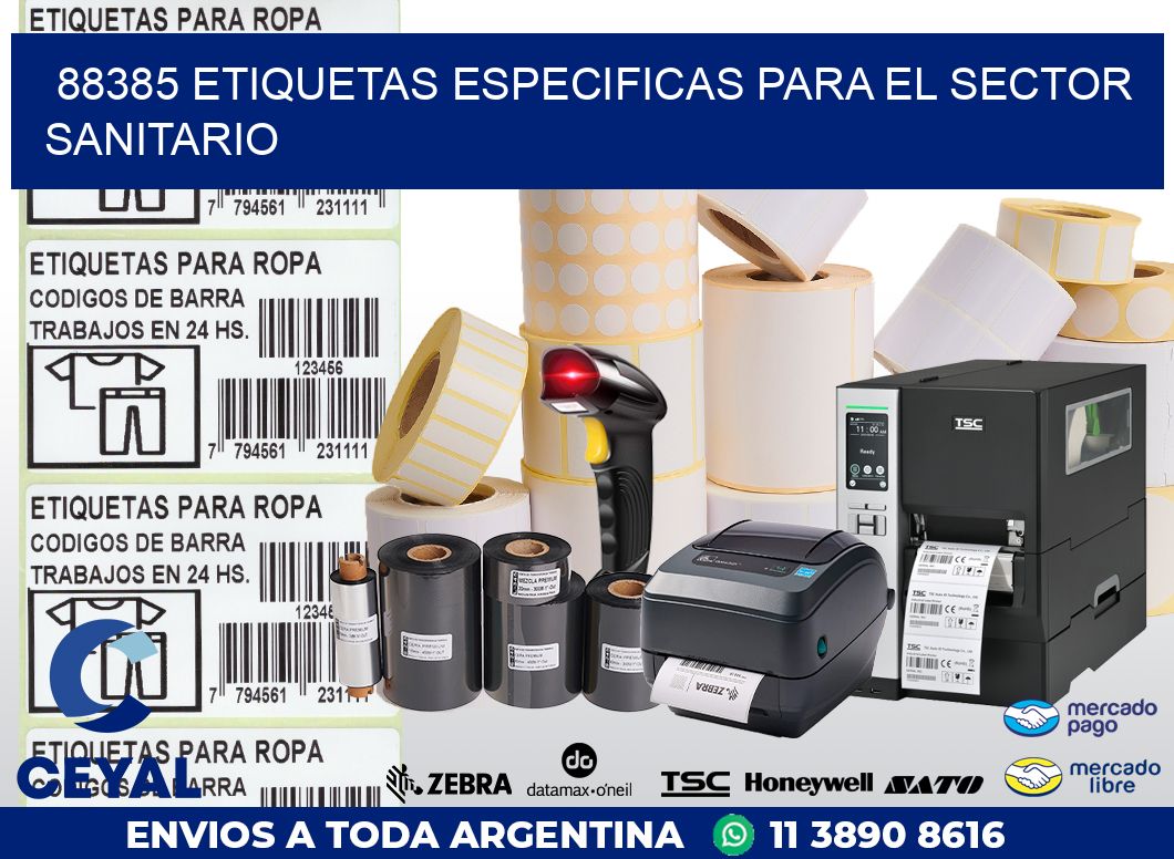 88385 ETIQUETAS ESPECIFICAS PARA EL SECTOR SANITARIO