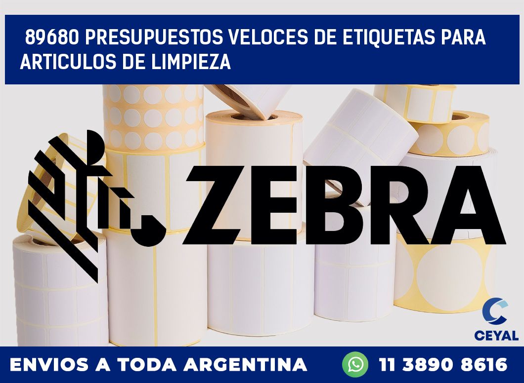 89680 PRESUPUESTOS VELOCES DE ETIQUETAS PARA ARTICULOS DE LIMPIEZA