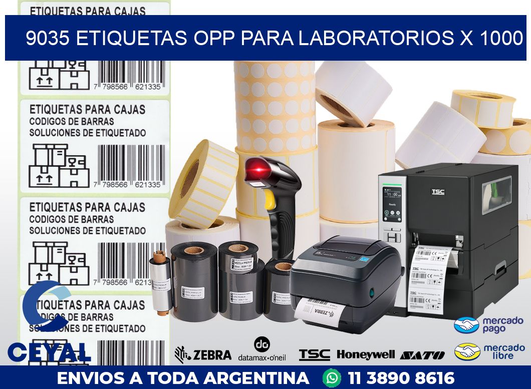 9035 ETIQUETAS OPP PARA LABORATORIOS X 1000