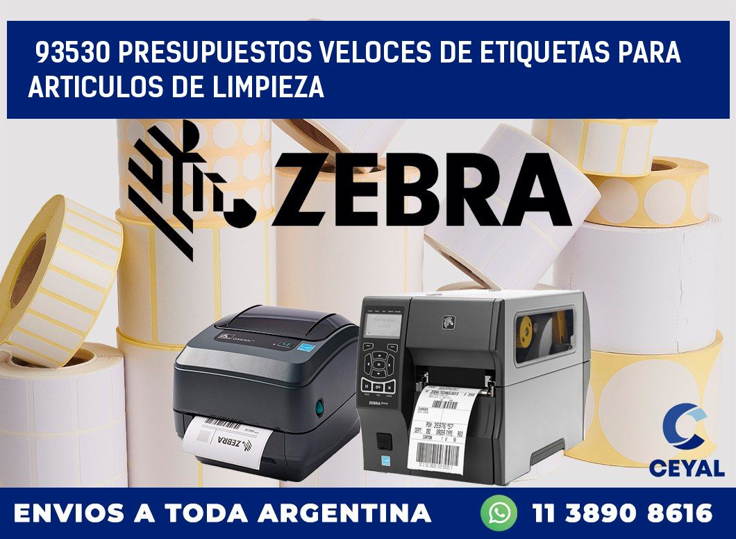 93530 PRESUPUESTOS VELOCES DE ETIQUETAS PARA ARTICULOS DE LIMPIEZA