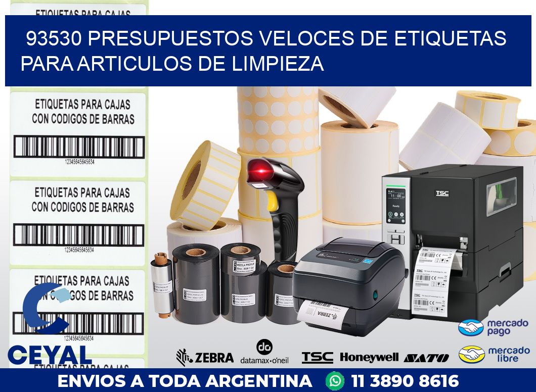 93530 PRESUPUESTOS VELOCES DE ETIQUETAS PARA ARTICULOS DE LIMPIEZA