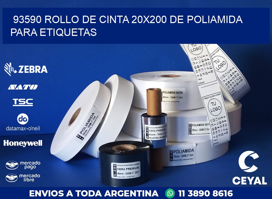 93590 ROLLO DE CINTA 20X200 DE POLIAMIDA PARA ETIQUETAS