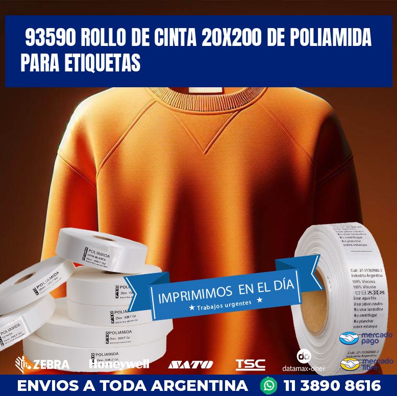 93590 ROLLO DE CINTA 20X200 DE POLIAMIDA PARA ETIQUETAS