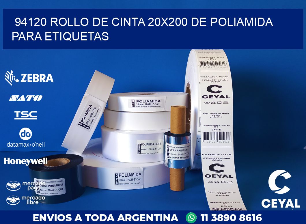 94120 ROLLO DE CINTA 20X200 DE POLIAMIDA PARA ETIQUETAS