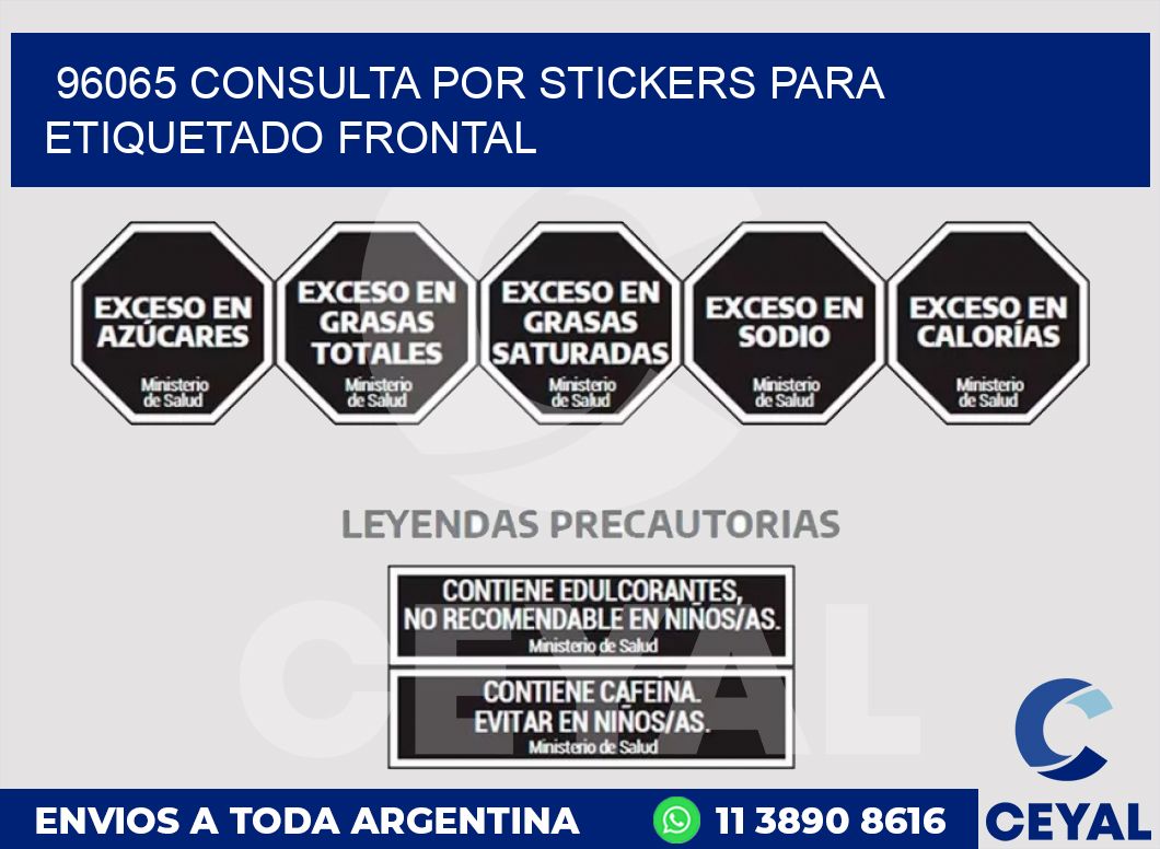 96065 CONSULTA POR STICKERS PARA ETIQUETADO FRONTAL