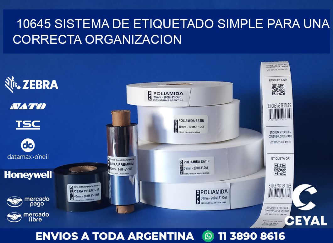 10645 SISTEMA DE ETIQUETADO SIMPLE PARA UNA CORRECTA ORGANIZACION