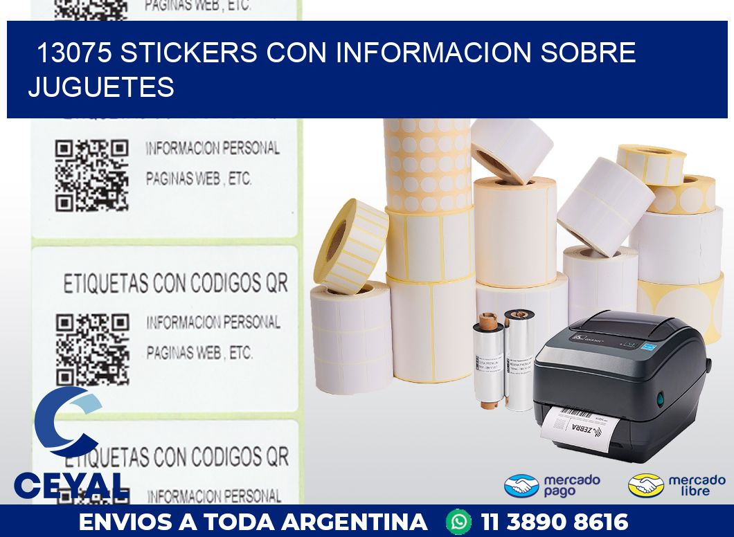 13075 STICKERS CON INFORMACION SOBRE JUGUETES