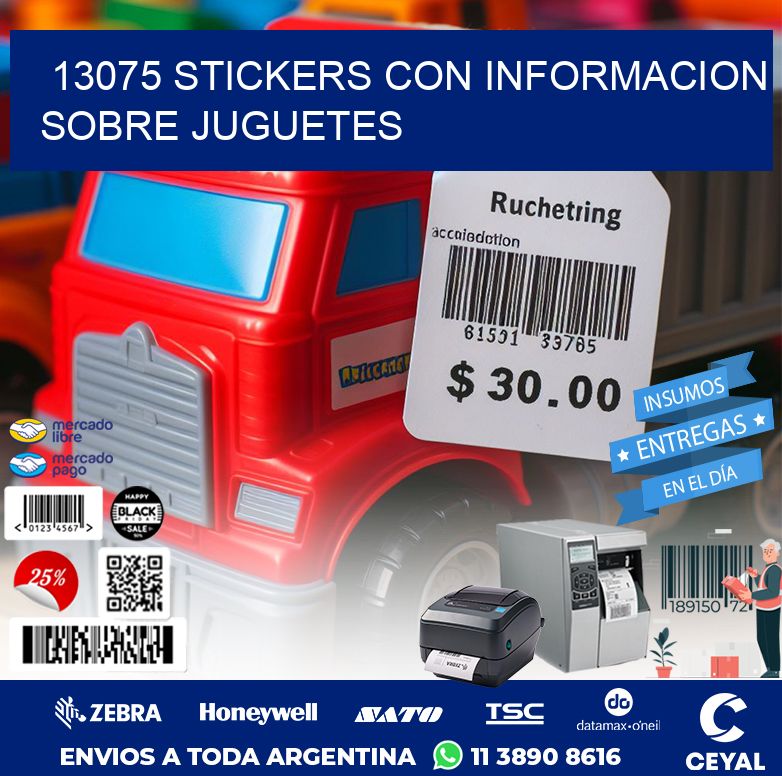 13075 STICKERS CON INFORMACION SOBRE JUGUETES