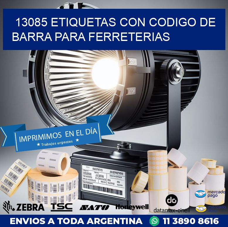 13085 ETIQUETAS CON CODIGO DE BARRA PARA FERRETERIAS