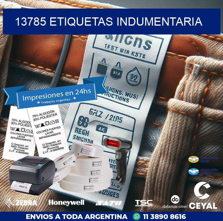 13785 ETIQUETAS INDUMENTARIA