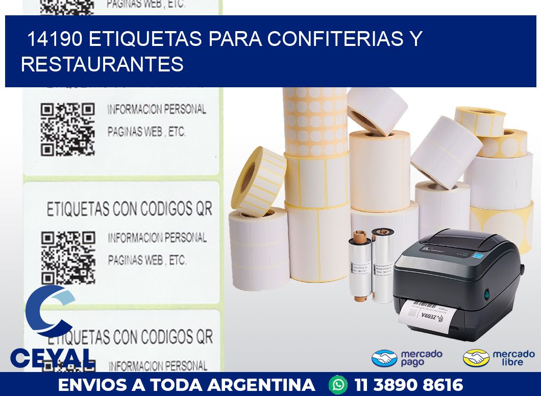 14190 ETIQUETAS PARA CONFITERIAS Y RESTAURANTES