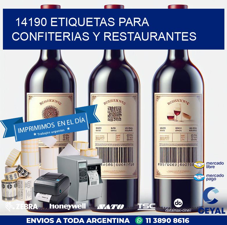 14190 ETIQUETAS PARA CONFITERIAS Y RESTAURANTES