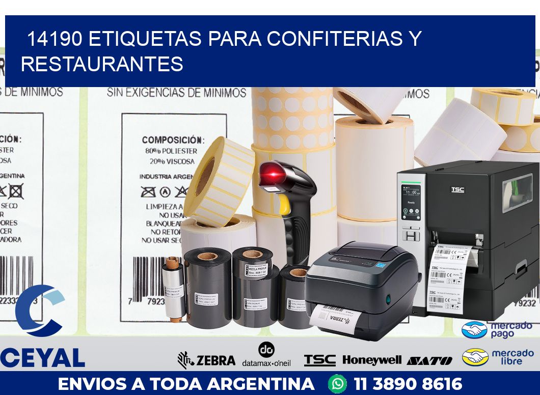 14190 ETIQUETAS PARA CONFITERIAS Y RESTAURANTES